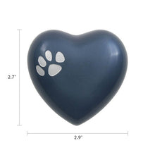 Moonlight Blue Heart Paw Print Pet Keepsake Urn - Funeral.com, Inc.