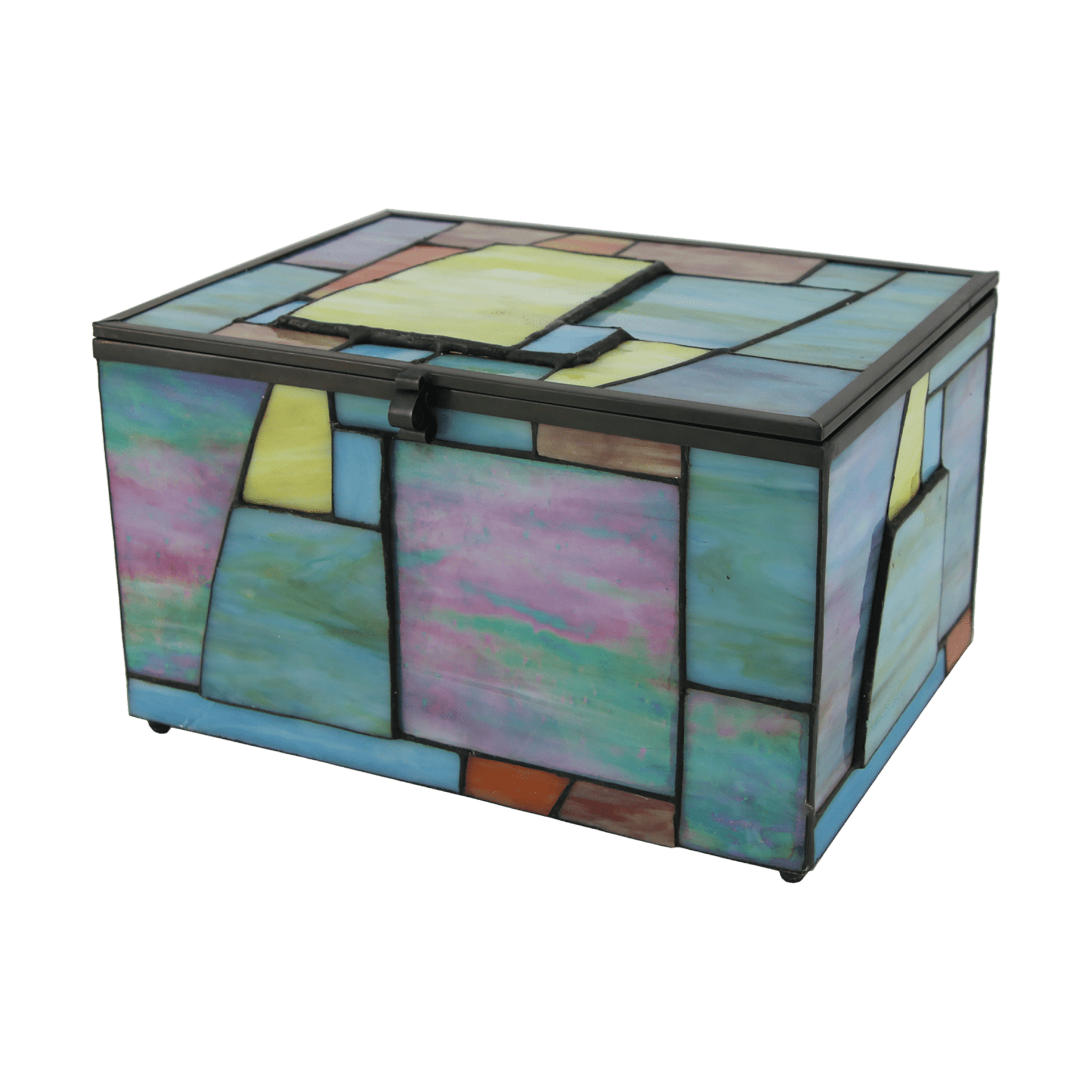 Multi-Color Geometric Memory Chest Adult Cremation Urn | Funeral