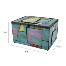 Multi - Color Geometric Memory Chest Adult Cremation Urn - Funeral.com, Inc.