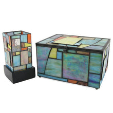Multi - Color Geometric Stained Glass LED Keepsake Urn - Funeral.com, Inc.