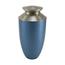 Narrow Conical Blue Aluminum & Brass Adult Cremation Urn - Funeral.com, Inc.
