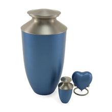Narrow Conical Blue Aluminum & Brass Keepsake Urn - Funeral.com, Inc.