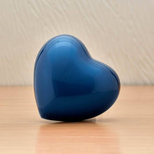 Navy Blue Glossy Heart Small Pet Cremation Urn - Funeral.com, Inc.