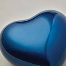 Navy Blue Glossy Heart Small Pet Cremation Urn - Funeral.com, Inc.