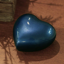 Navy Blue Glossy Heart Small Pet Cremation Urn - Funeral.com, Inc.