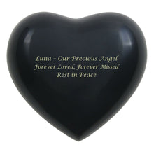 Navy Glossy Heart Small Pet Cremation Urn - Funeral.com, Inc.