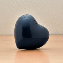 Navy Glossy Heart Small Pet Cremation Urn - Funeral.com, Inc.