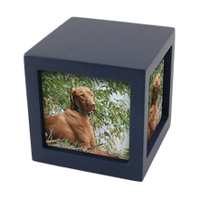 Navy Photo Cube Large Pet Cremation Urn - Funeral.com, Inc.