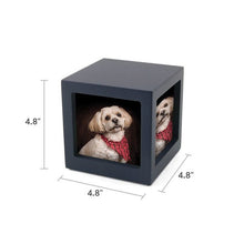 Navy Photo Cube Medium Pet Cremation Urn - Funeral.com, Inc.