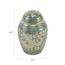 Nickel Brass Keepsake Pet Urn with Engraved Flying Birds - Funeral.com, Inc.