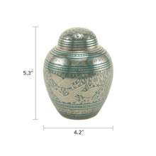 Nickel Brass Medium Pet Urn with Engraved Flying Birds - Funeral.com, Inc.