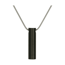 Onyx Cylinder Pet Cremation Necklace, 19" Stainless Steel Chain - Funeral.com, Inc.