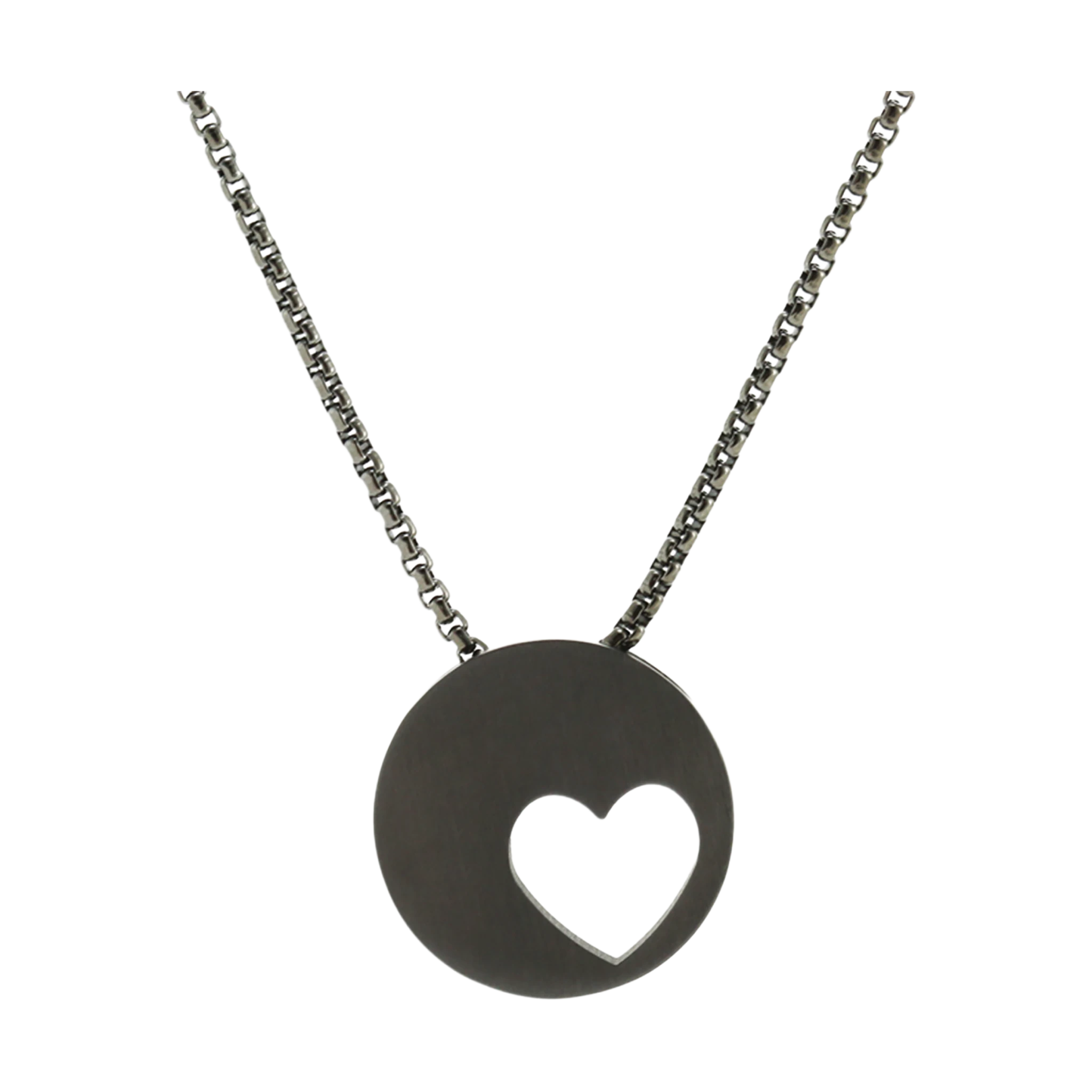 Onyx Eternity Heart Cremation Necklace | 21