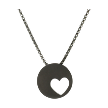 Onyx Eternity Heart Pendant, 21" Chain Cremation Necklace - Funeral.com, Inc.