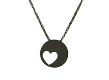 Onyx Eternity Heart Pendant, 21" Chain Cremation Necklace - Funeral.com, Inc.