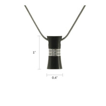 Onyx Hourglass w/ Zirconia, Stainless Steel Cremation Necklace - Funeral.com, Inc.
