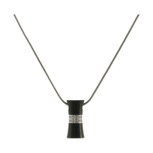 Onyx Hourglass w/ Zirconia, Stainless Steel Cremation Necklace - Funeral.com, Inc.