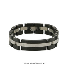 Onyx & Pewter Cable Link Cremation Bracelet - Funeral.com, Inc.