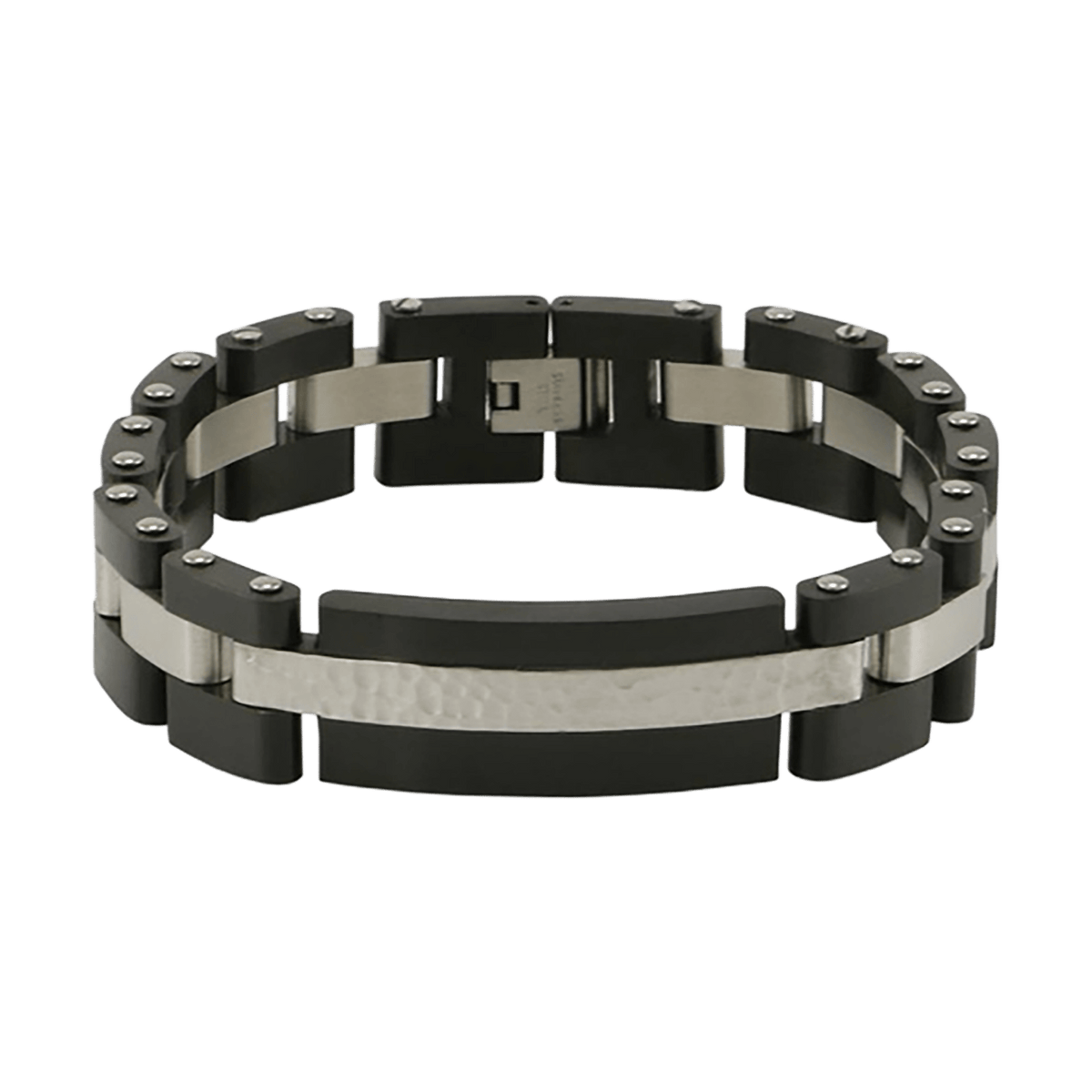 Onyx & Pewter Cable Link Cremation Bracelet | Funeral.com, Inc.