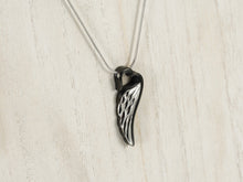 Onyx & Pewter Wings of Eternity, Stainless Steel Cremation Necklace - Funeral.com, Inc.