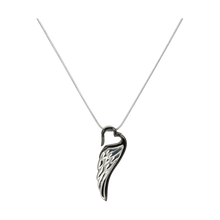 Onyx & Pewter Wings of Eternity, Stainless Steel Cremation Necklace - Funeral.com, Inc.