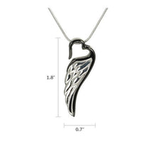 Onyx & Pewter Wings of Eternity, Stainless Steel Cremation Necklace - Funeral.com, Inc.