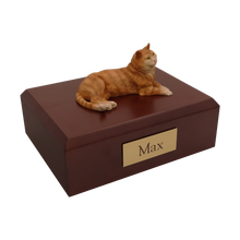 Orange Tabby, Lying Down Figurine Pet Cremation Urn - Funeral.com, Inc.