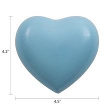 Pearl Blue Glossy Heart Small Cremation Urn - Funeral.com, Inc.
