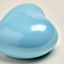 Pearl Blue Glossy Heart Small Cremation Urn - Funeral.com, Inc.