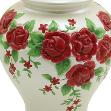 Pearl Glazed Ceramic Red Roses Adult Cremation Urn - Funeral.com, Inc.