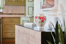 Pearl Glazed Ceramic Red Roses Adult Cremation Urn - Funeral.com, Inc.