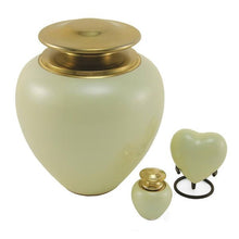 Pearl White Brass Heart Keepsake Urn - Funeral.com, Inc.