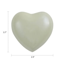 Pearl White Brass Heart Keepsake Urn - Funeral.com, Inc.