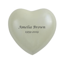Pearl White Brass Heart Keepsake Urn - Funeral.com, Inc.