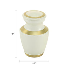 Pearl White Gloss Brass Keepsake Urn - Funeral.com, Inc.