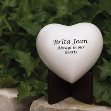 Pearl White Glossy Heart Small Cremation Urn - Funeral.com, Inc.