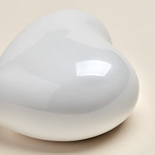 Pearl White Glossy Heart Small Cremation Urn - Funeral.com, Inc.