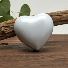 Pearl White Glossy Heart Small Cremation Urn - Funeral.com, Inc.