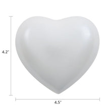 Pearl White Glossy Heart Small Cremation Urn - Funeral.com, Inc.