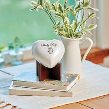 Pearl White Glossy Heart Small Cremation Urn - Funeral.com, Inc.