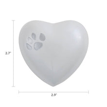Pearl White Heart Paw Print Keepsake Urn - Funeral.com, Inc.