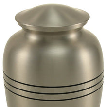 Pewter Brass Extra Large Pet Urn with Classic Three Bands - Funeral.com, Inc.