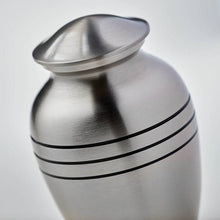 Pewter Brass Large Pet Urn with Classic Three Bands - Funeral.com, Inc.