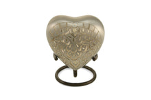 Pewter Brass Ornate Engraved Heart Keepsake Urn - Funeral.com, Inc.