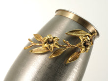 Pewter & Bronze Stainless Steel Adult Cremation Urn with Lily Design - Funeral.com, Inc.