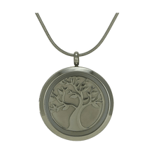 Pewter Companion Round Hinged Tree, Stainless Steel Cremation Necklace - Funeral.com, Inc.
