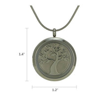 Pewter Companion Round Hinged Tree, Stainless Steel Cremation Necklace - Funeral.com, Inc.