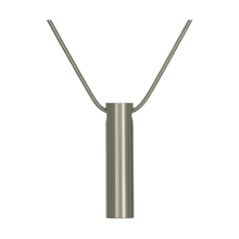 Pewter Cylinder Pet Cremation Necklace, 19" Stainless Steel Chain - Funeral.com, Inc.