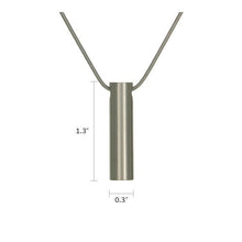 Pewter Cylinder Pet Cremation Necklace, 19" Stainless Steel Chain - Funeral.com, Inc.