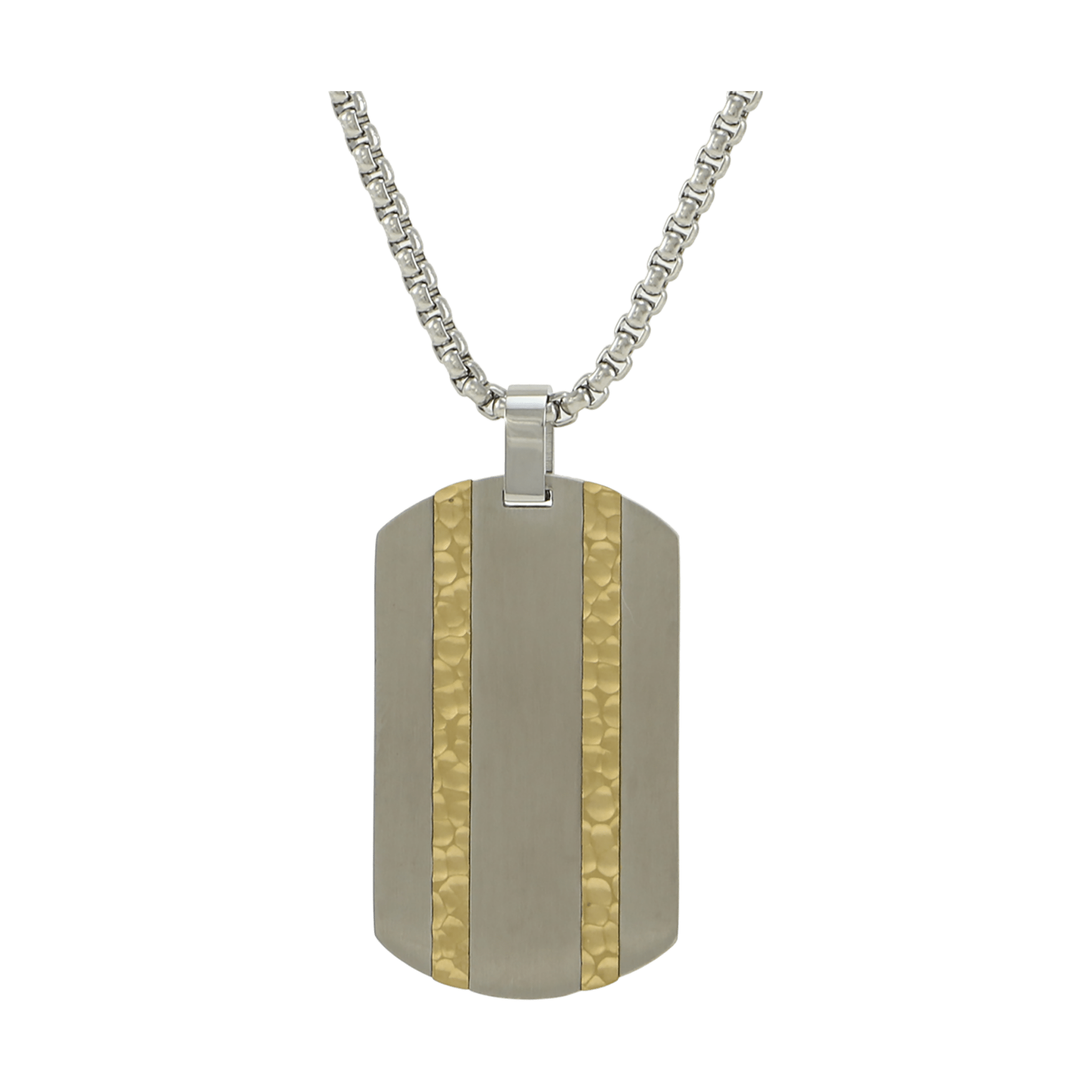 Gold Accent Pewter Tag Cremation Pendant | Stainless Steel | Funeral ...